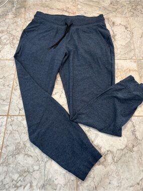 Lululemon Pants Womens 12  Heathered Blue Ready To Rulu Joggers Cuffed Lounge